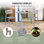 WestinTrends Playa Modern 5-Piece Resin Round Patio Dining Table Set with Stackable Patio Dining Chairs