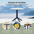 WestinTrends Playa Modern 5-Piece Resin Round Patio Dining Table Set with Stackable Patio Dining Chairs