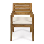 Christopher Knight Home Miranda Ensemble de salle à manger extérieur rustique 6 pièces en rotin et bois d'acacia à lattes avec coussins