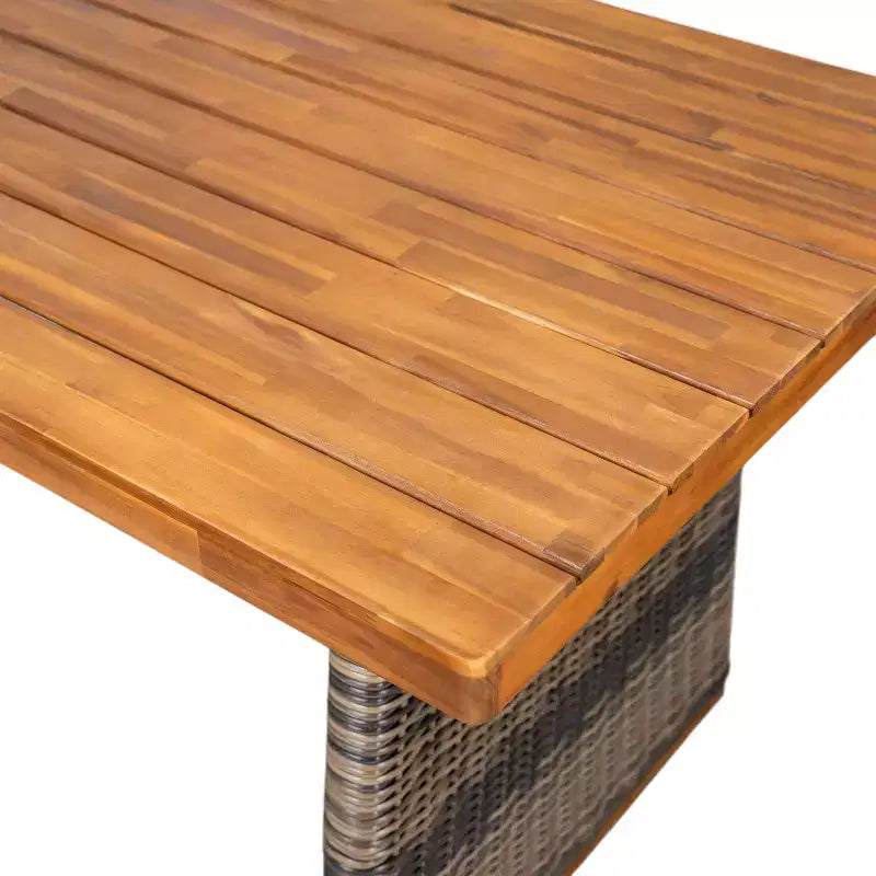 Christopher Knight Home Helena Ensemble repas de jardin 7 pièces en bois d'acacia et corde tressée rustique avec table à lattes en rotin