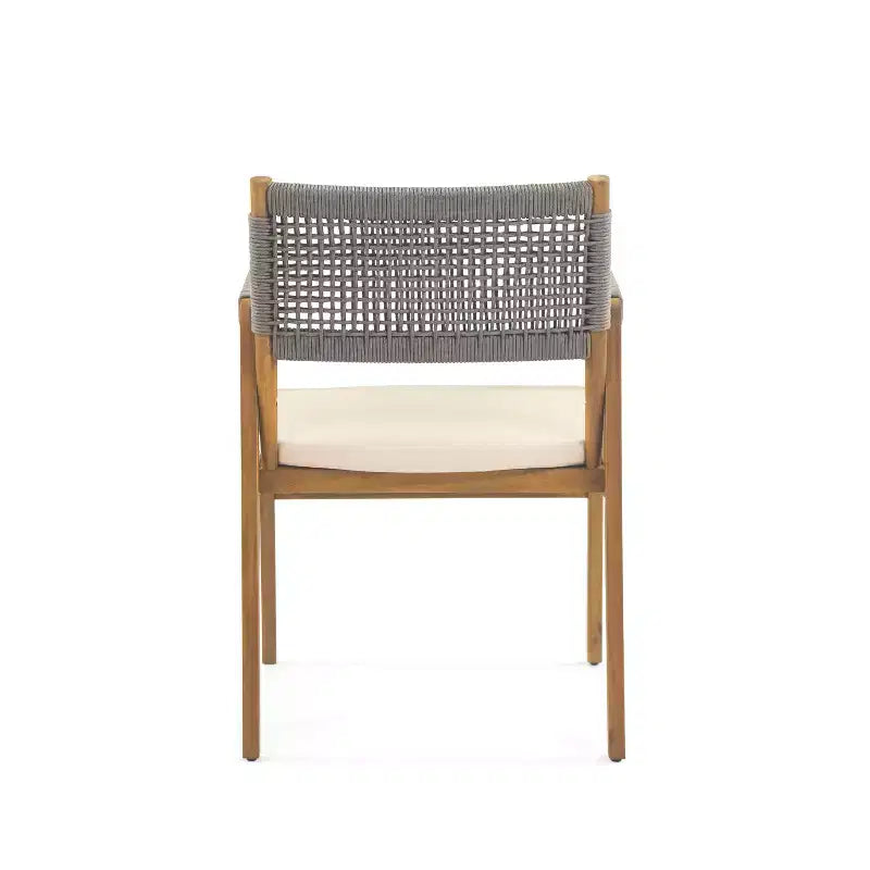 Christopher Knight Home Amara Ensemble de salle à manger d'extérieur rustique 6 pièces en bois d'acacia avec table à lattes en rotin et coussins