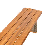 Christopher Knight Home Clara Rustic 6 Piece Outdoor Rattan Slatted Acacia Wood Dining Set with Cushions