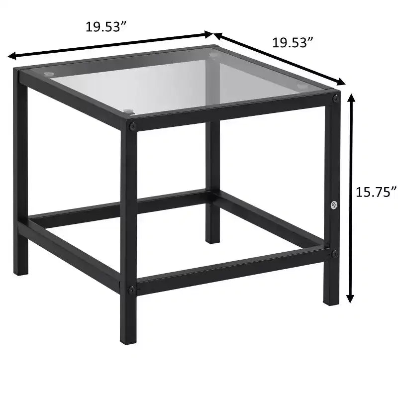 CuisinSmart Ensemble de patio 3 pièces, petit ensemble de mobilier de patio avec table d'appoint en verre + 2 chaises, pour jardin, balcon