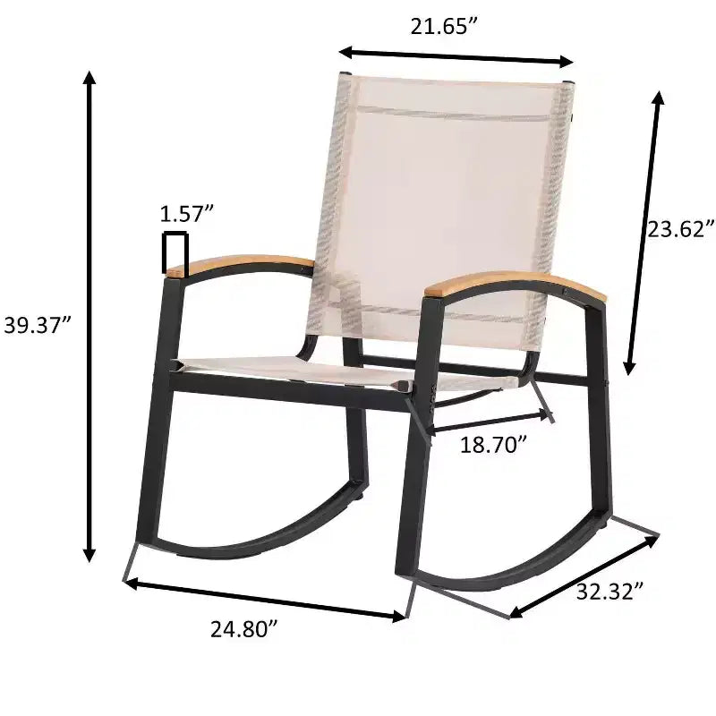 CuisinSmart Ensemble de patio 3 pièces, petit ensemble de mobilier de patio avec table d'appoint en verre + 2 chaises, pour jardin, balcon