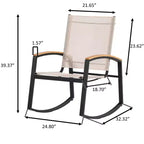 CuisinSmart Ensemble de patio 3 pièces, petit ensemble de mobilier de patio avec table d'appoint en verre + 2 chaises, pour jardin, balcon