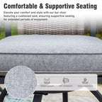 Captiva Designs – Ensemble de bar 3 pièces de jardin avec table haute en métal et chaises de bar pivotantes avec coussins et accoudoirs