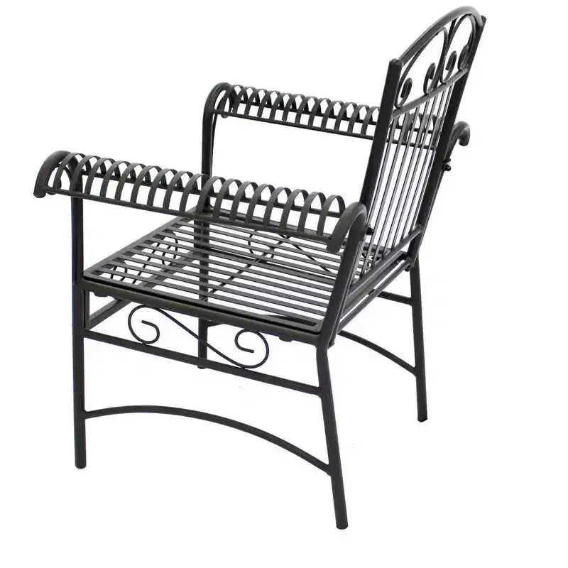 Courtyard Casual Black Steel French Quarter Outdoor 5 pc Dining Group