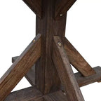 Courtyard Casual Bermuda FSC Teak 5 pc 48 Flag Leg FSC Teak Dining Set Includes one 48 Round Dining Table and four Dining Chairs