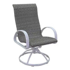 Ensemble repas rond 5 pièces Courtyard Casual Santa Fe de 122 cm avec fauteuils à bascule pivotants en osier Comprend une table ronde et 4 fauteuils à bascule pivotants en osier