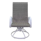 Ensemble repas rond 5 pièces Courtyard Casual Santa Fe de 122 cm avec fauteuils à bascule pivotants en osier Comprend une table ronde et 4 fauteuils à bascule pivotants en osier