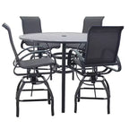Courtyard Casual Santa Fe 5 pc Balcony Height 48 Round Dining Set Includes one 48 Balcony Table and Four Balcony Swivel Stools