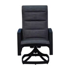 Courtyard Casual Santorini 5 pc Motion 48 Round Dining set Includes: One Round Table and Four Padded Swivel Sling Chairs