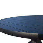 Courtyard Casual Santorini 5 pc Motion 48 Round Dining set Includes: One Round Table and Four Padded Swivel Sling Chairs