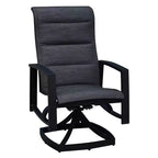 Courtyard Casual Santorini 5 pc Motion 48 Round Dining set Includes: One Round Table and Four Padded Swivel Sling Chairs