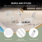 WestinTrends Playa 7-Piece Metal Rectangular Patio Dining Table Set With Stackable Plastic Dining Chairs For 6