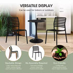 WestinTrends Playa 7-Piece Metal Rectangular Patio Dining Table Set With Stackable Plastic Dining Chairs For 6