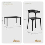WestinTrends Playa 7-Piece Outdoor Metal Rectangle Patio Dining Table Set With Stackable Plastic Dining Chairs For 6