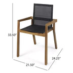 Christopher Knight Home Copperfield Outdoor Mesh and Acacia Wood 7 Piece Dining Set