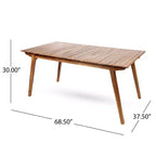 Ensemble de salle à manger 7 pièces Christopher Knight Home Saba en osier et bois d'acacia avec coussins