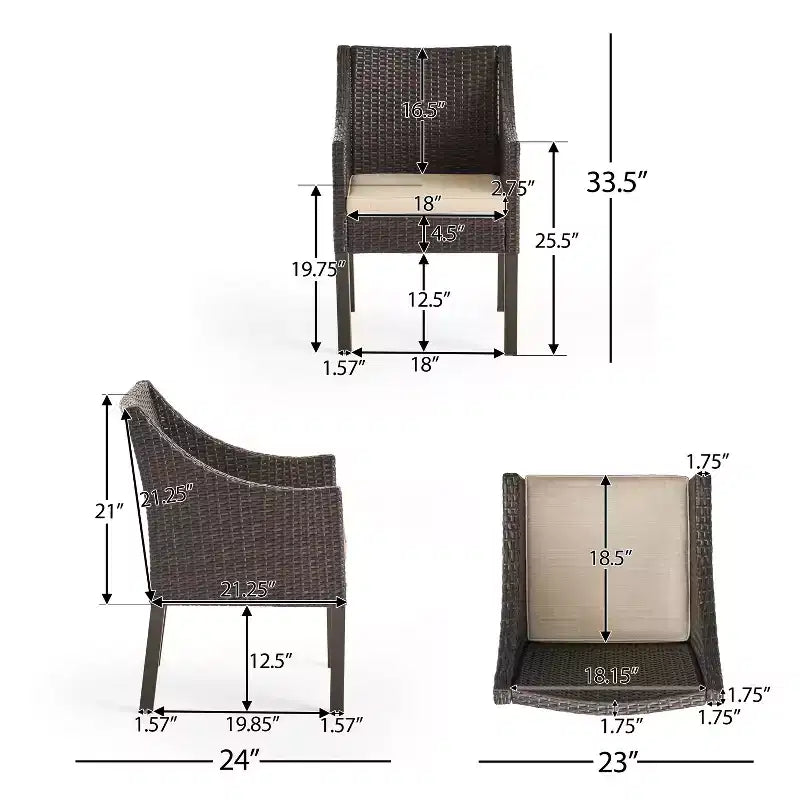 Christopher Knight Home Vivian Outdoor Wicker and Acacia Wood 7 Piece Dining Set with Cushion
