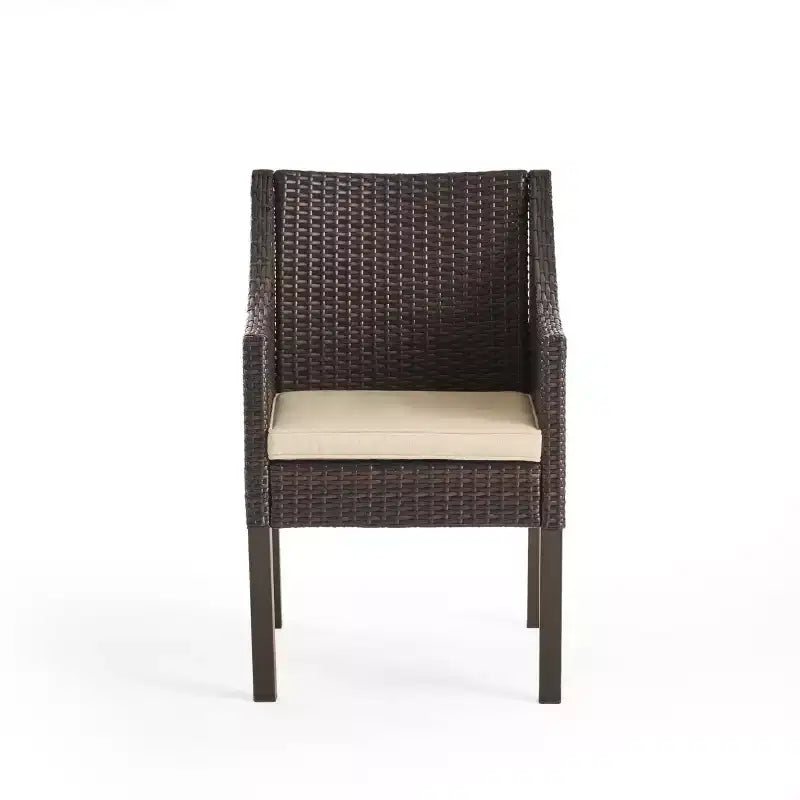 Christopher Knight Home Vivian Outdoor Wicker and Acacia Wood 7 Piece Dining Set with Cushion