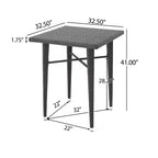 Christopher Knight Home Plauche Outdoor Wicker and Iron 5 Piece Bar Set with Cushion