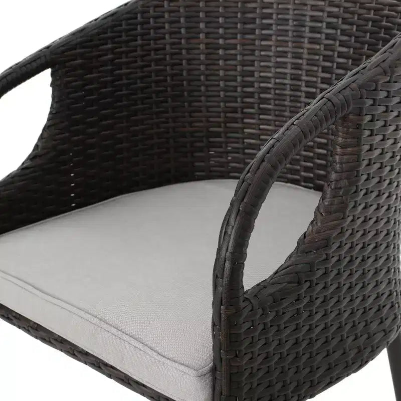 Christopher Knight Home Plauche Outdoor Wicker and Iron 5 Piece Bar Set with Cushion