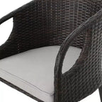 Christopher Knight Home Plauche Outdoor Wicker and Iron 5 Piece Bar Set with Cushion
