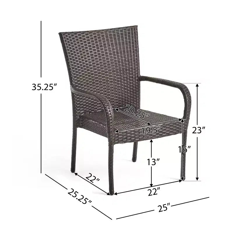 Christopher Knight Home Savoy Outdoor Acacia Wood and Wicker 7 Piece Dining Set