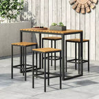 Christopher Knight Home Elkhart Ensemble de bar extérieur moderne et industriel en bois d'acacia 5 pièces