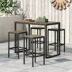 Christopher Knight Home Elkhart Ensemble de bar extérieur moderne et industriel en bois d'acacia 5 pièces