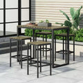 Christopher Knight Home Elkhart Outdoor Modern Industrial Acacia Wood 5 Piece Bar Set