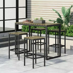 Christopher Knight Home Elkhart Outdoor Modern Industrial Acacia Wood 5 Piece Bar Set