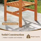 Costway Ensemble table de salle à manger de patio en bois 7 pièces avec 2 trous pour parasol Ensemble de mobilier d'extérieur