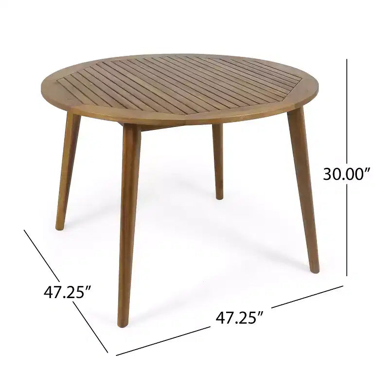 Christopher Knight Home Torrence Ensemble de salle à manger d'extérieur 5 pièces en bois d'acacia et osier avec coussin