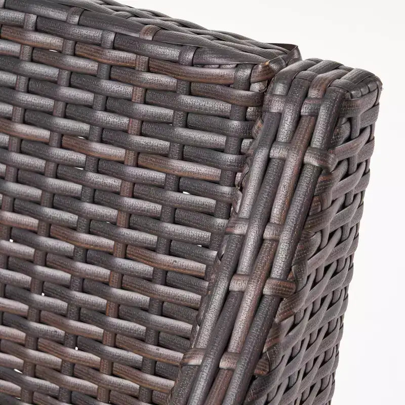 Christopher Knight Home Torrence Ensemble de salle à manger d'extérieur 5 pièces en bois d'acacia et osier avec coussin