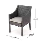 Christopher Knight Home Torrence Ensemble de salle à manger d'extérieur 5 pièces en bois d'acacia et osier avec coussin
