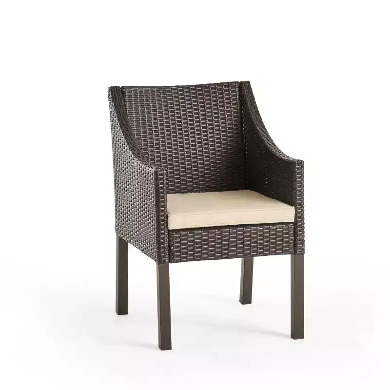 Christopher Knight Home Damas Outdoor Acacia Wood and Wicker 5 Piece Dining Set with Cushion