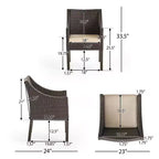Christopher Knight Home Calero – Ensemble de salle à manger d'extérieur 6 pièces en bois d'acacia et osier avec banc