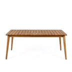 Christopher Knight Home Corin Ensemble de salle à manger d'extérieur rustique 7 pièces en bois d'acacia, corde tressée, table à lattes et coussins