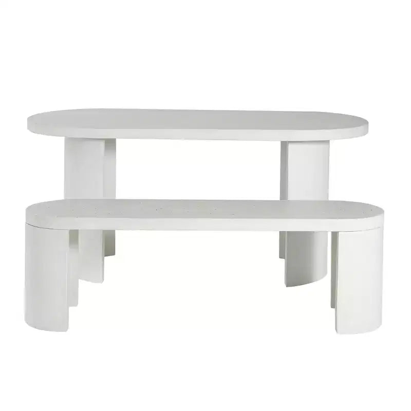 Christopher Knight Home Clara 2 Piece Modern Outdoor Concrete Terrazzo Dining Set