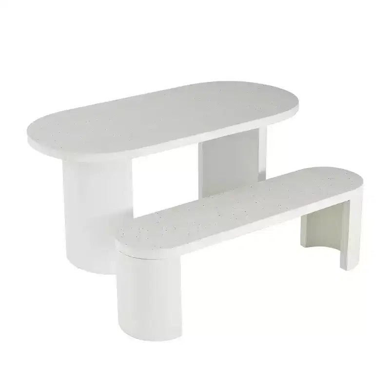 Christopher Knight Home Clara 2 Piece Modern Outdoor Concrete Terrazzo Dining Set