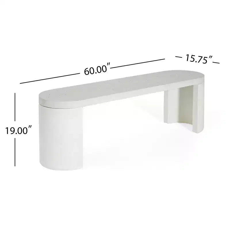 Christopher Knight Home Clara 2 Piece Modern Outdoor Concrete Terrazzo Dining Set