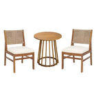 Christopher Knight Home Elara 3-Piece Patio Rustic Wood Dining Set with Wicker Woven Chairs