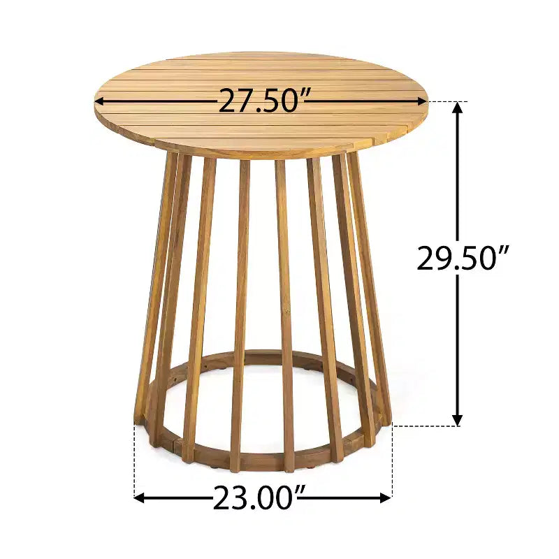 Christopher Knight Home Elara 3-Piece Patio Rustic Wood Dining Set with Wicker Woven Chairs