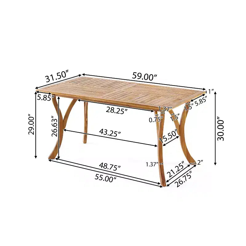 Christopher Knight Home Maurice 7 Piece Patio Rustic Acacia Wood Dining Set with Wicker Woven Chair