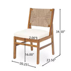 Christopher Knight Home Maurice 7 Piece Patio Rustic Acacia Wood Dining Set with Wicker Woven Chair