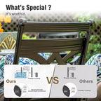 Captiva Designs – Ensemble de salle à manger 7 pièces pour patio avec table à plateau à lattes en acier et chaises en métal avec coussins d'assise et oreillers lombaires