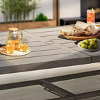 HAPPATIO 9 Piece Aluminum Patio Dining Set, Outdoor Dining Table and Chairs Set