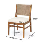 Christopher Knight Home Allison Outdoor Expandable Acacia Wood and Wicker Woven 7 Piece Dining Set with Cushions